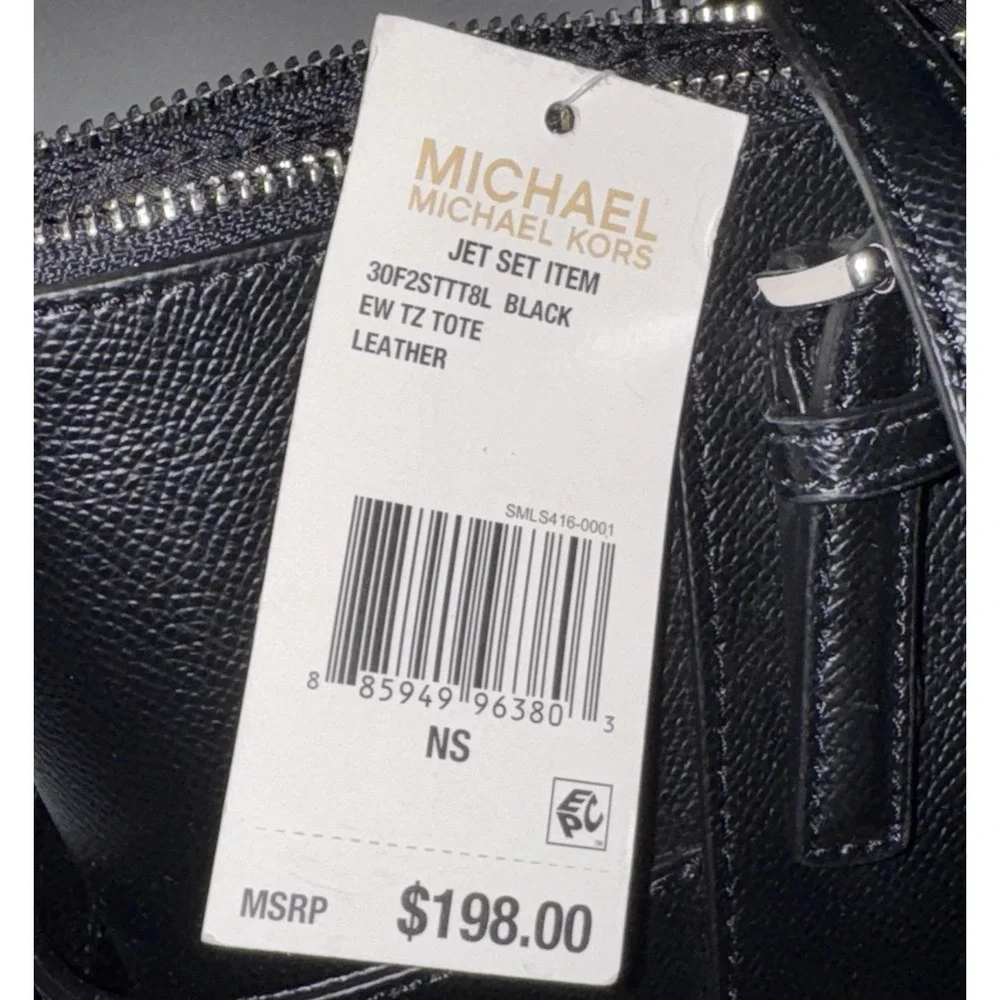 Michael Kors  Jet Set East West Top Zip Tote Black Purse MK Bag